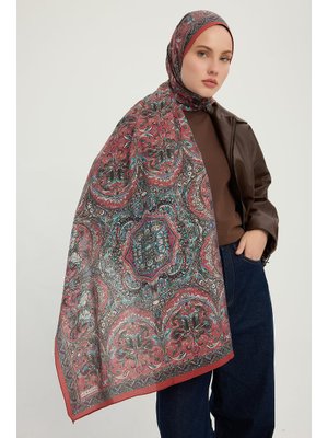 70x190 Cm Ebedi Saraylar Bordo Vierra Desenli Viskon Şal