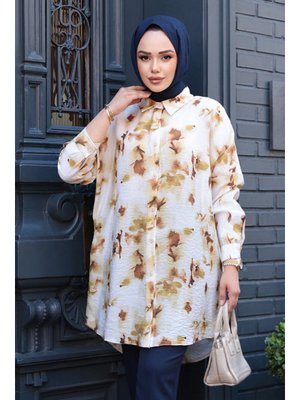 Desenli Hardal Gömlek 10546hr