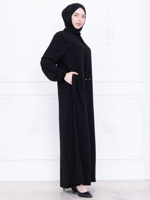 Siyah Keten Hakim Yaka Ferace