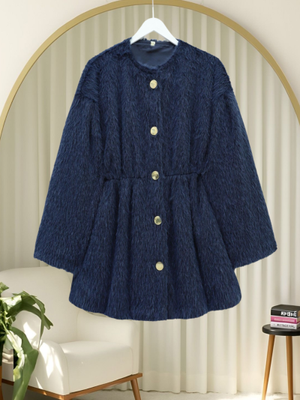 Laci İçi Astarlı Beli Büzgülü Kürklü Ceket