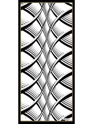 Geometrik Desen Lino Seri Şal Askısı İle Birlikte 90x200 Cm Beyaz Siyah Geometrik Desen Lino Seri Şal Askısı İle Birlikte 90x200 Cm Beyaz Siyah