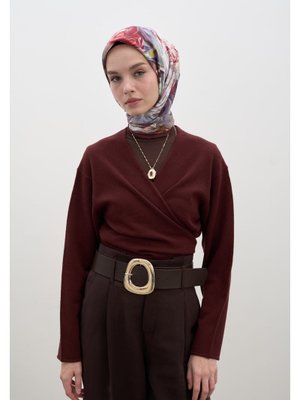 Bordo Nerıssa Desen Pamuklu Viskon Eşarp Bordo Nerıssa Desen Pamuklu Viskon Eşarp