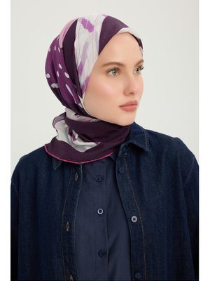 90x90 Cm Düğümler Ve Hikayeler Pembe Vierra Desenli Viskon Eşarp