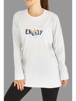 Taş Uzun Kollu Baskılı Süprem Tunik Taş Uzun Kollu Baskılı Süprem Tunik