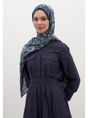 Lacivert Panthea Desen Şal Lacivert Panthea Desen Şal