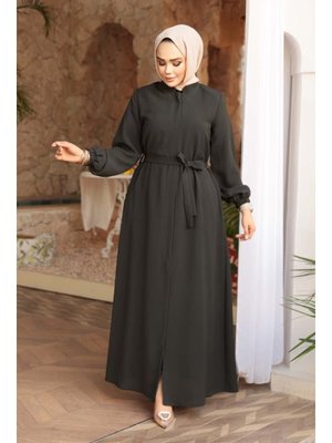 Kemerli Koyu Haki Ferace 26391khk