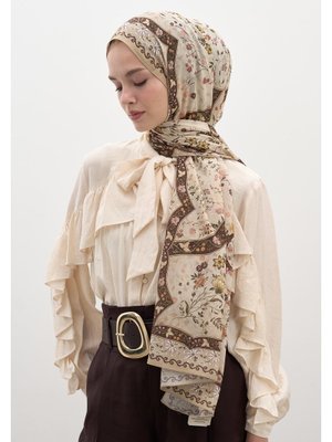 Bej Berthe Desen Şal Bej Berthe Desen Şal