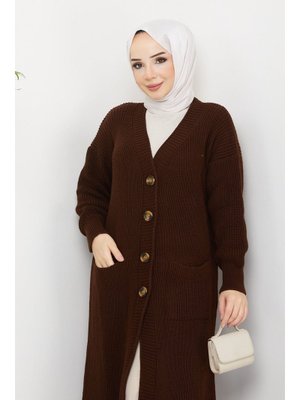 Düğmeli Cepli Siyah Triko Salaş Hırka Düğmeli Cepli Siyah Triko Salaş Hırka