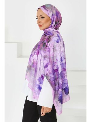 Lila Bambu Kıraş Şal