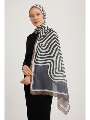 70x190 Cm Yaşam İzi Siyah Efilia Desenli Şal