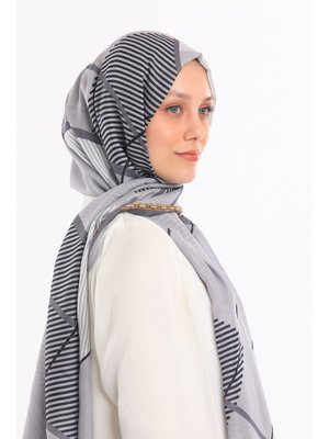 Gri Geometrik Desen Pavia Seri Şal Askısı İle Birlikte 90x200 Cm Gümüş Gri Geometrik Desen Pavia Seri Şal Askısı İle Birlikte 90x200 Cm Gümüş