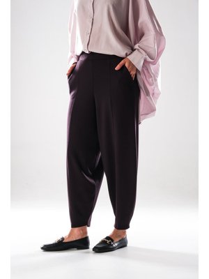 2281_ Beli Lastikli Cepli Harem Şalvar Pantolon – Rahat Kalıp Günlük Alt Giyim