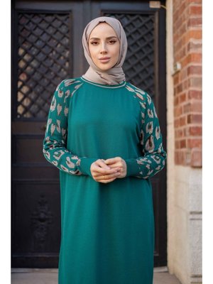 Merserize Figürlü Triko Elbise Merserize Figürlü Triko Elbise