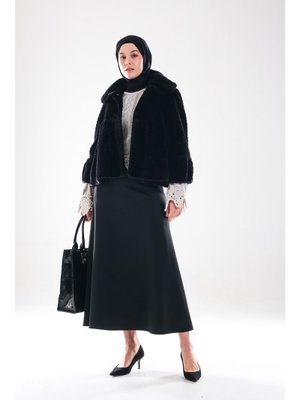 2279_yüksek Bel Scuba Kumaş Puf Etek – Gizli Fermuar Kapamalı, Kloş– Günlük Ve Şık Kombin