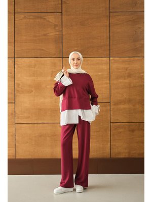 Bordo Garnili İkili Takım Bordo Garnili İkili Takım