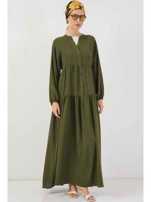 Haki Uzun Elbise