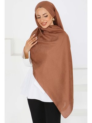 Kahve Vintage Monagram Şal