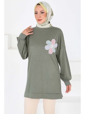Haki Çiçek İşlemeli Oysho Tunik Haki Çiçek İşlemeli Oysho Tunik