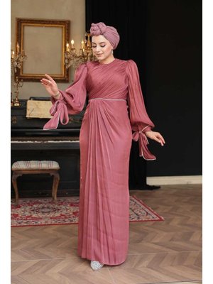 Drape Detaylı Koyu Gül Kurusu 50193kgk