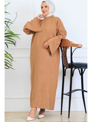 Vizon Uzun Triko Elbise