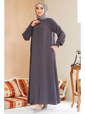 Fermuarlı Füme Ferace 45287fu