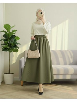 Haki Beli Lastikli Cepli Paraşüt Etek