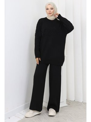 Siyah Zikzak Boncuklu Takım