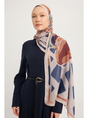 70x190 Cm Pastel Yolculuk Renkli Efilia Desenli Şal