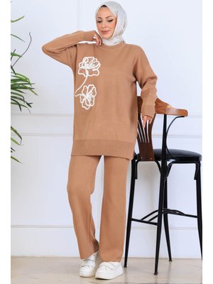 Vizon Nakış İşleme Detaylı Triko Takım