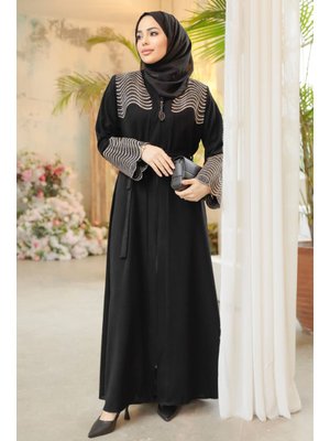 Desenli Siyah Ferace 29105s