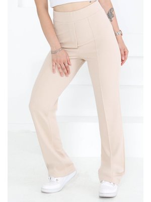 Bej Çimalı Spor Pantolon