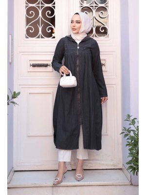 Fermuarlı Siyah Kot Kap 7103s