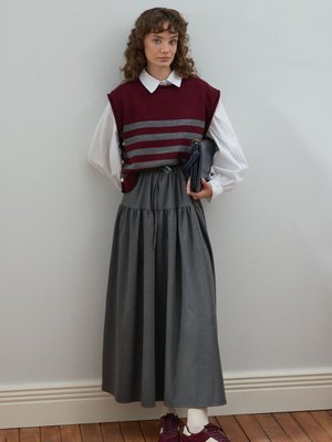 Antrasit Fırfır Detay Poliviskon Etek