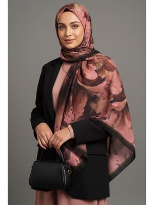 Kahve Mystic Flora Serisi Pamuk Şal