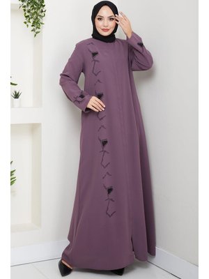 Gül Kurusu Gizli Patlı Taşlı Ferace