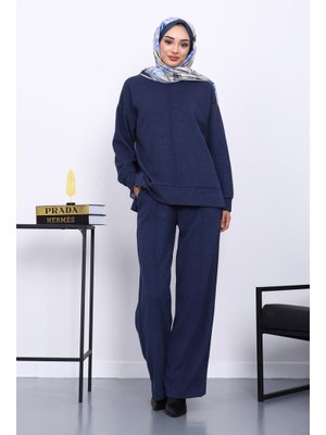 Lacivert Üst Ve Pantolonu Nervür Dikişli Selanik Takım