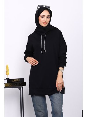 Siyah Yaka Detaylı Modal Tunik