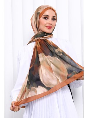 Camel Desenli Soft Dijital Şal