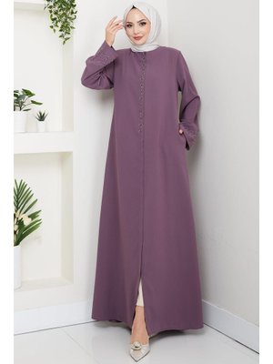 Gül Kurusu Gizli Patlı Çiçek Taşlı Ferace