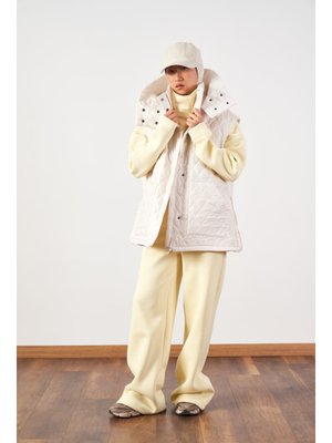 Ekru Geniş Kalıp Kapitone Şişme Yelek