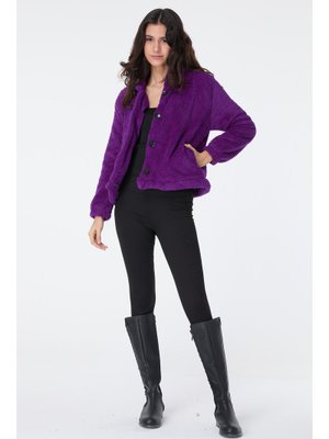 Mor Peluş Ceket
