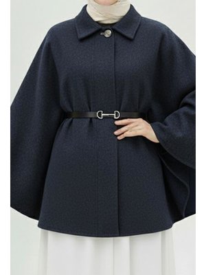 Lacivert Kemerli Kaşe Panço