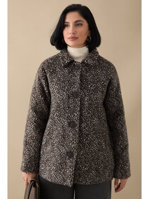 Jakar Astarlı Kaşe Acı Kahve Kısa Kaban