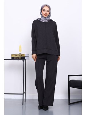 Antrasit Üst Ve Pantolonu Nervür Dikişli Selanik Takım