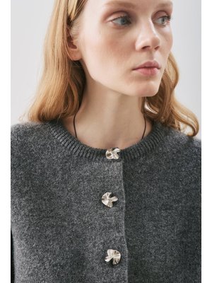 Antrasit Düğme Detaylı Hırka