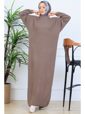 Vizon Örgülü Triko Elbise