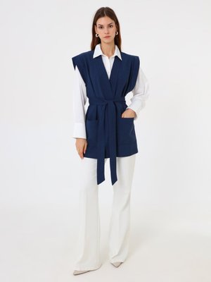 Lacivert Exclusive Bağlamalı Yelek