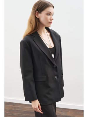 Siyah Oversıze Kesim Blazer Ceket
