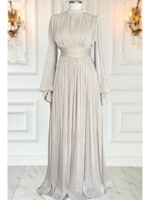 Bej Nida Abiye Elbise