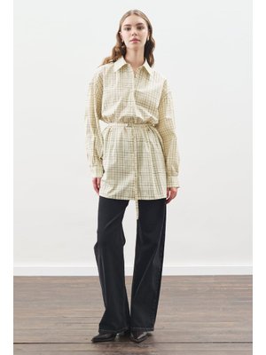 Sarı Desenli Poplin Tunik